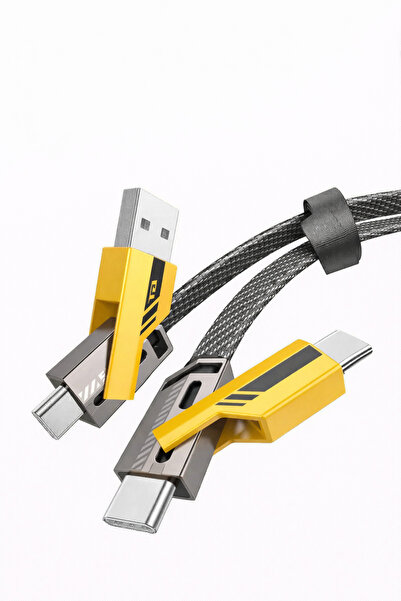 Uzak Store 4 in 1 Hızlı Şarj Kablosu 120W Type-C / Lightning / Micro USB | Zi...