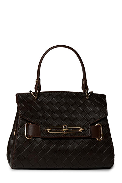 Zühre حقيبة قهوة حارة مزينة بنمط محبوك 0055