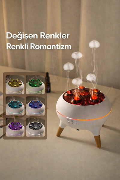 Qifit Renkli Hava Nemlendirici LED Işıklı Ultrasonik Soğuk Buhar Aroma Difüzö...