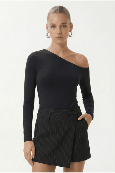 Ritnice Women's Maje Lux Touch Shoulder Detail Anthracite Blouse