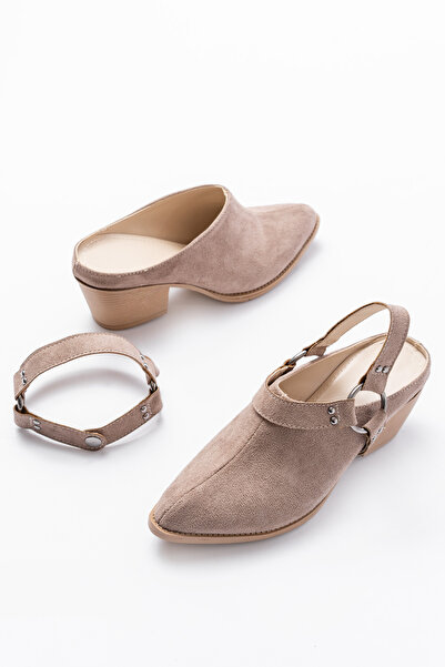 SEEM Women's Western Thick Heeled Sabo Slippers with Removable Accessories