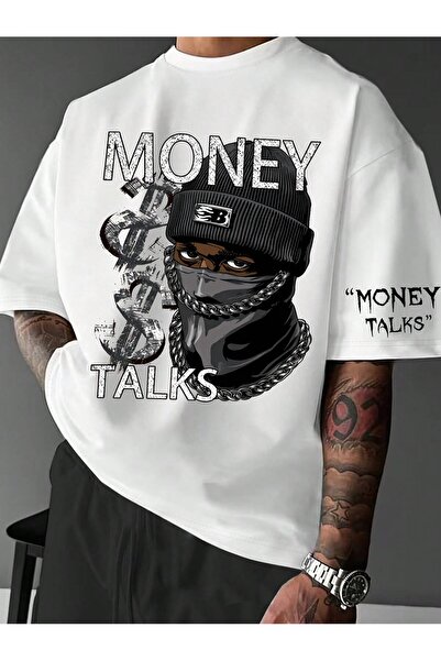 Velostra Unisex Money Talks Printed Comfortable Daily Use Oversize Combed Cot...