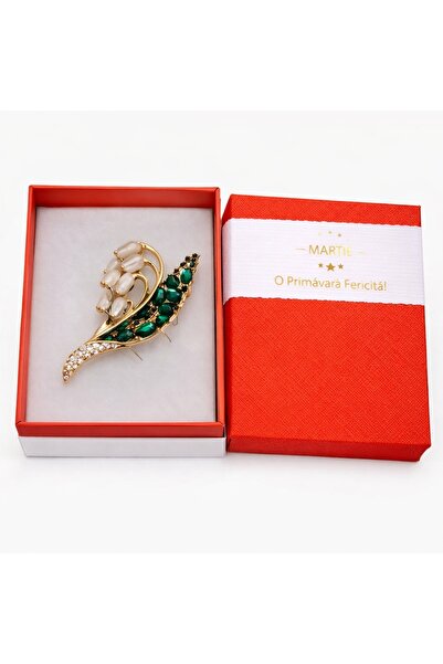 OEM Broșă Elegantă Ghiocei cu Accente Verzi – Mărțișor de Primăvară, Accesori...