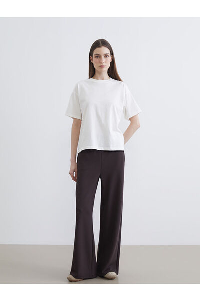 LC Waikiki Brown wide leg women's sweatpants with elastic waist from gülüs gi...