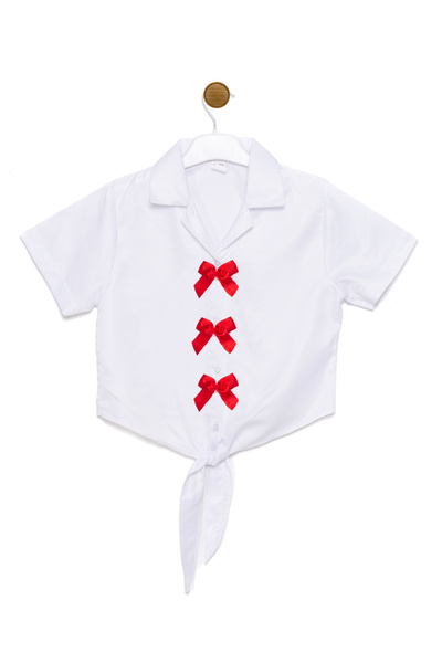 redbug kids Червена блуза с панделка за момичета 23 април 29 октомври