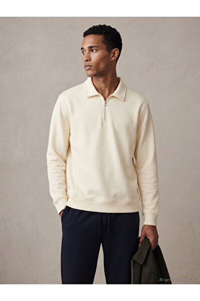 LC Waikiki Nevavm Zippered Polo Collar Men's Sweatshirt