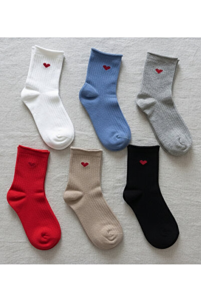 Budy Socks Heart Patterned Cotton Diabetic Socks, Half-Toe Socks, Non-Squeezi...