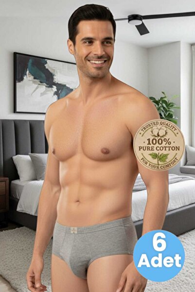 Tezzgelsin Men's 100% Cotton 6-Piece Combed Cotton Briefs