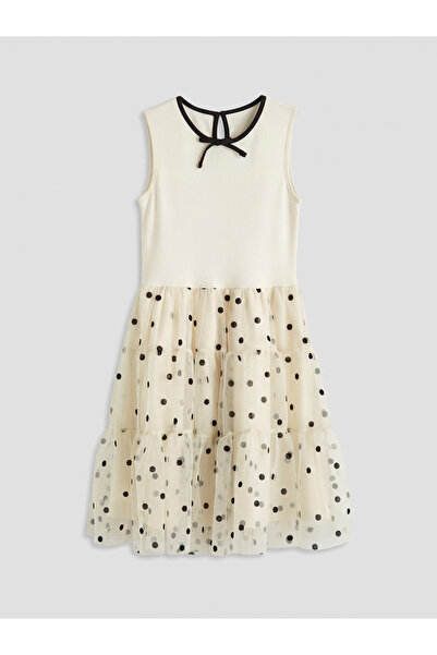 LC Waikiki Ecru Bis guler rotund a cu buline Tulle pentru fete tul bise DE LA...