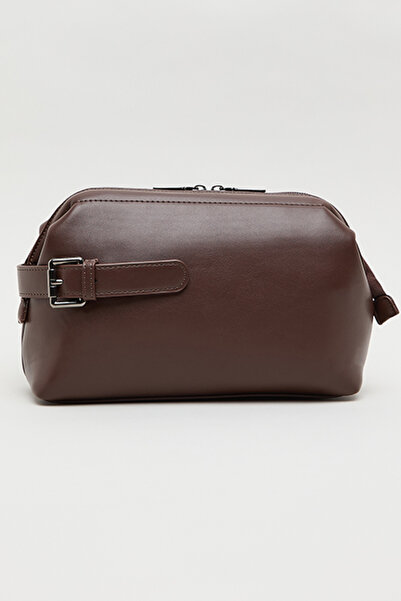 R&B Men's Brown Solid Travel Pouch