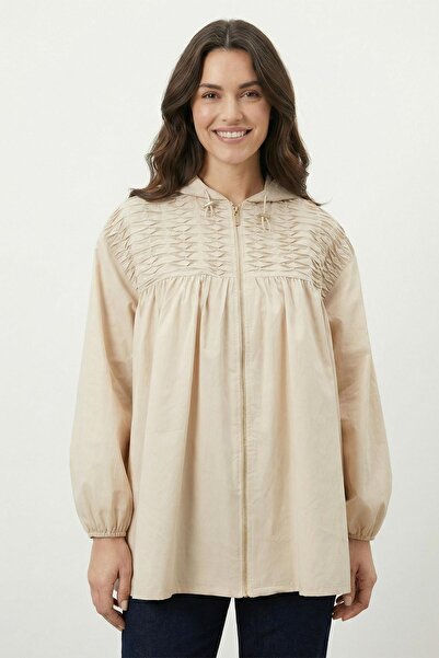 Soul Women's Hooded Front Zipper Seasonal Jacket – 32458Ckt - Stone