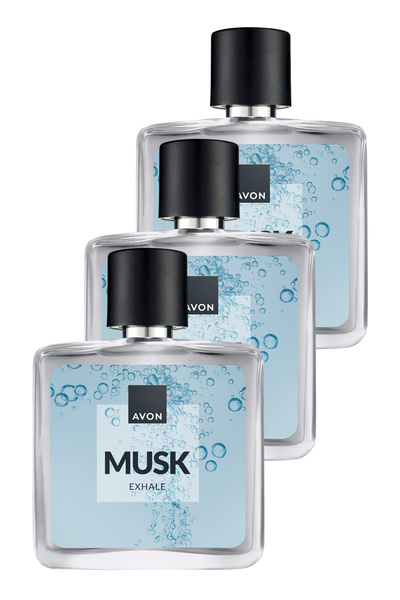AVON Musk Exhale Erkek Parfüm Edt 75 Ml. Üçlü Paket