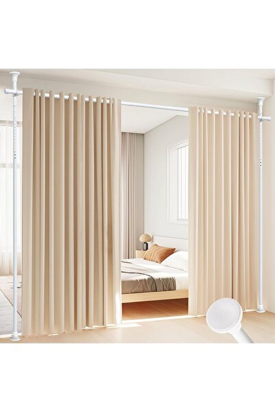 no names Room divider with curtain rod, without drilling, for space delimitation