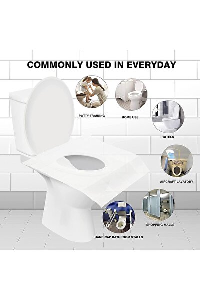Sawanork 100 Pcs Flushable Paper Toilet Seat Covers for Adults and Kids