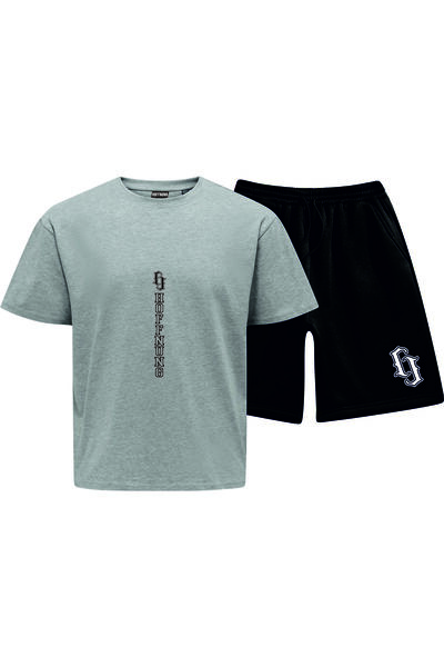 HOFFNUNG Unisex Casual Short Sleeve Set with Love Print Outdoor Spring/Summer...