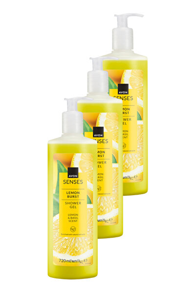 AVON Senses Lemon Burst Duş Jeli 720 Ml. Üçlü Paket