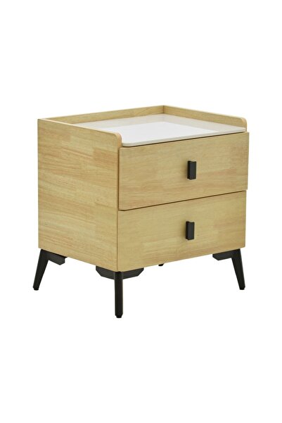 Talis Noptiera Alessio MDF culoare lemn - negru metal 46x37x47cm