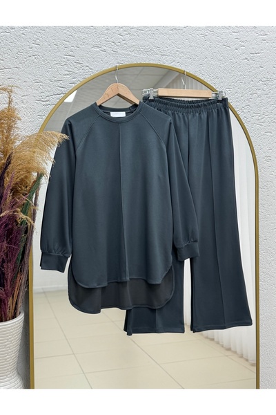 MİHRA STORE Evrenay Front and Sleeve Stitched Six Oval Trousers Suit-Mf1879 A...