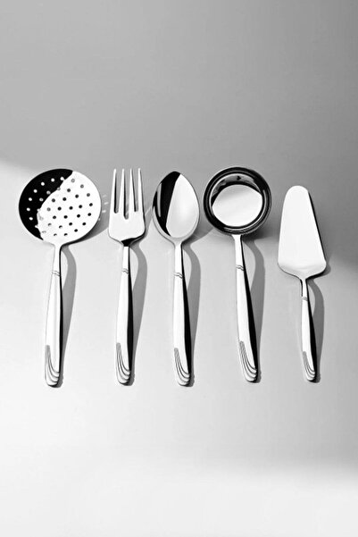 Nehir Lizbon Sade 5 Parça Paslanmaz Çelik Servis Takımı