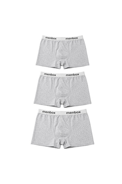 MENBOX Set de 3 boxeri pentru bărbați, simpli, de bază, din Lycra, elastici