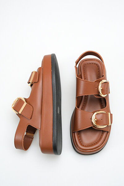 DELSOLERA Women's Buckle Detailed Double-Strapped Elastic Stylish Comfortable...