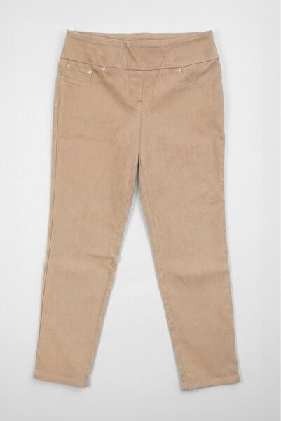 Bluewhite Women's Beige Lycra Stretchy Leggings Jean Pants