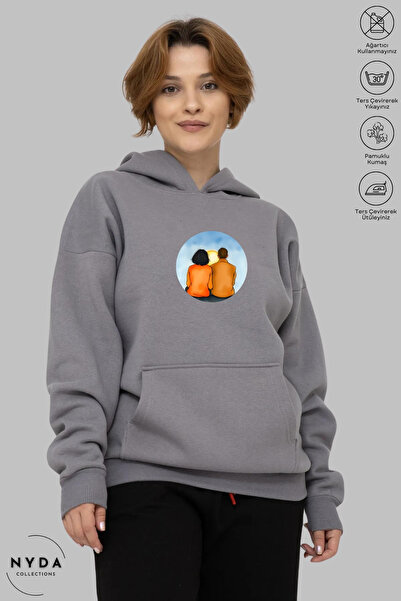 Nyda Collections Unisex Hoodie Μακρυμάνικο Φούτερ με Κουκούλα με Στάμπα Love ...