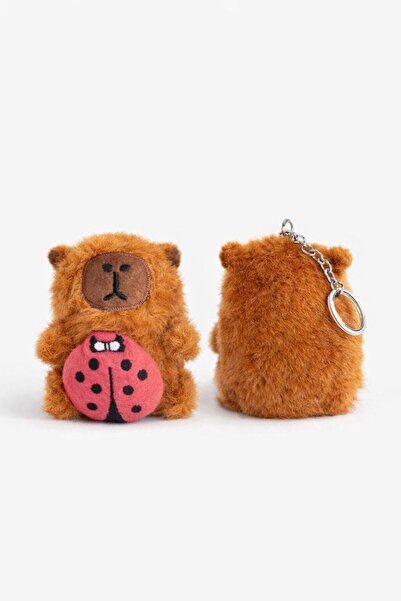 ZİVENTA Kapibara Peluş Yeşil Sülfat Sevimli Anahtarlık Uğur Böcekli Capybara ...