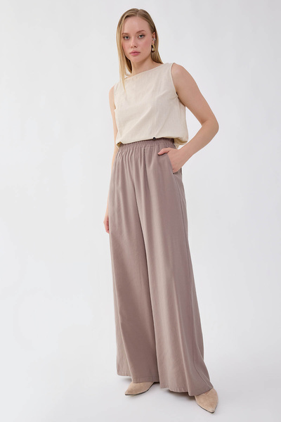 Vitrin Wide Leg Comfortable Pants with Elastic Waist