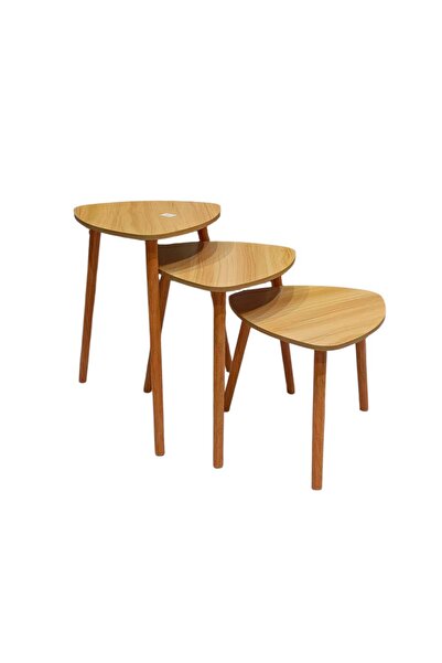 Generic Mid-century modern Scandinavian style nesting wooden table set
