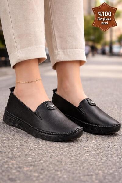 MODAONN Women's Orthopedic Leather Loafer Shoes – Flexible and Lightweight, N...