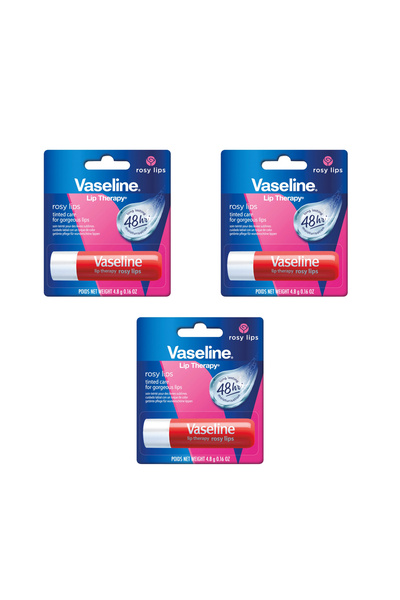 Vaseline Rosy Lips Care (Pembe Dudak Bakımı) Dudak Balmı 0.16Oz / 4.8gr (3 Adet)