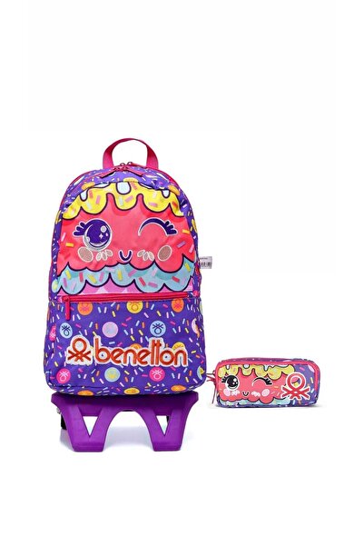 United Colors of Benetton Set școlar pentru fete cu roți geantă 0368082