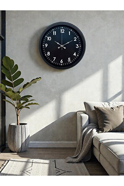 Leyaton ساعة حائط معدنية سوداء داكنة نقية مقاس 40 سم LWLHM-YTRS345