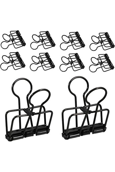 The Bros 10pcs Hollow Metal Binder Clips for Paper Organization – Long Tail L...