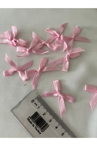 partici dükkanı فيونكة صغيرة جاهزة - فيونكة من الساتان - لون وردي - 1×3 سم - ...