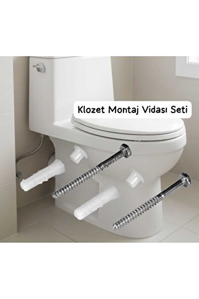 ÇEÇEN HOME Klozet Montaj Seti , Klozet Montalama Seti (2 Dübel + 2 Vida + 2 Pul)