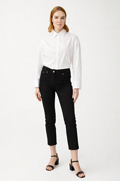 cheen Women's 5-Pocket Sporty Cut Tight Leg High Waist Ankle Length Trousers ...