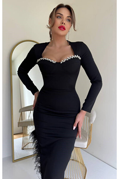 Mad Diva Glory Black Midi Dress