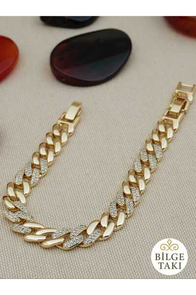 Bilge Takı سوار فاخر من حجر الزركون الفاخر، سوار فولاذي فاخر لا يتأكسد