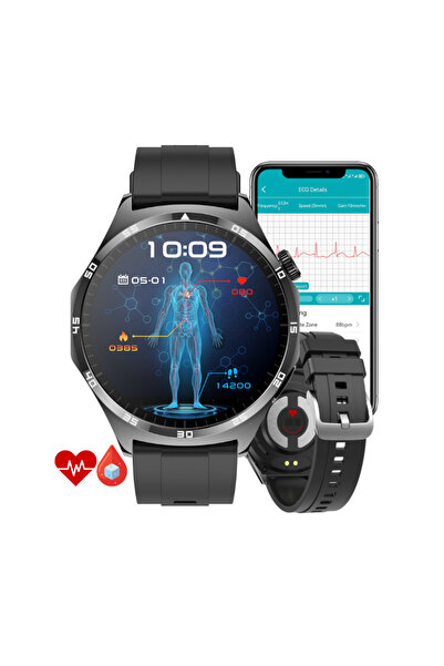 gitech Smartwatch with Blood Glucose Monitoring, ECG, Blood Pressure & Body T...