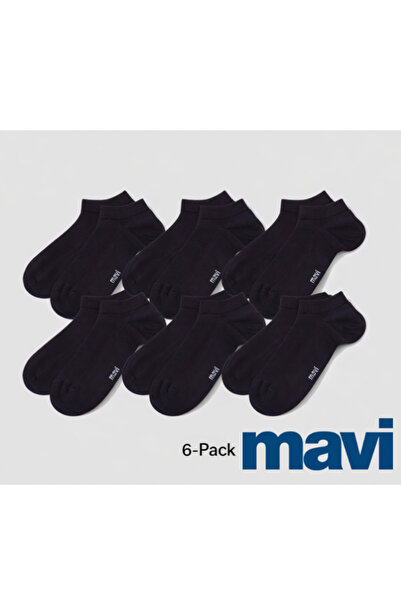 Mavi Siyah Patik Çorap ( 6 ADET )