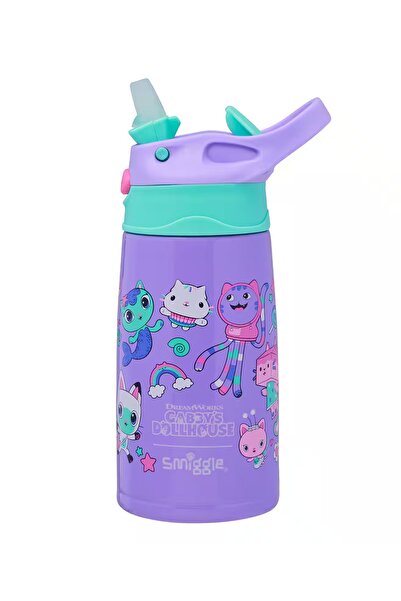 SMIGGLE Gabbys Dollhouse çelik otomatik pipetli jr matara