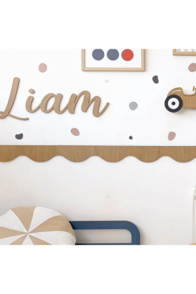 DECOMALL ( PP-52 ) Bebek & Çocuk Odası Ahşap Bordür 3mm Kabartmalı Şerit Duva...