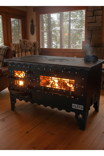 Efsoon Organics Altaş Antrasit Kuzine Soba – Modern Tasarım, Geleneksel Sıcaklık