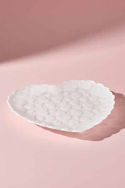 Karaca Pink Love Servis Tabağı Beyaz 28 cm