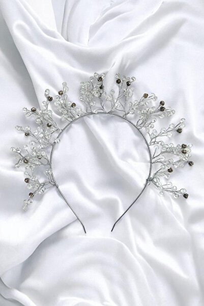 PETEK AKSESUAR إكسسوار شعر على شكل تاج كريستالي للعروس