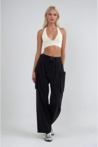 Lijuri Belt Detailed Cargo Pocket Trousers 0122