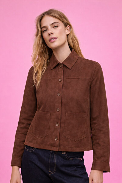 HAKKE Günlük Şık Süet GÖMLEK