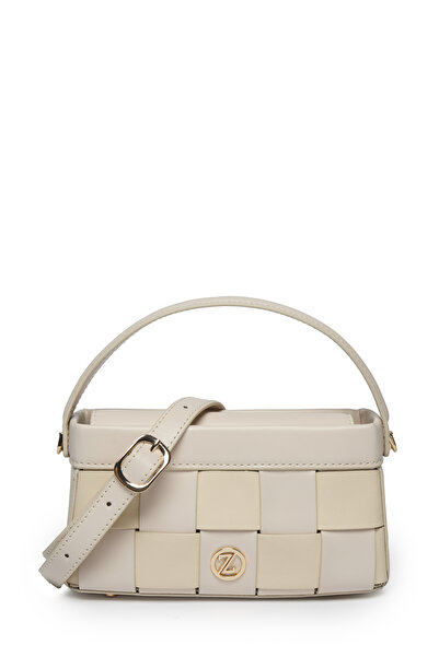 Zühre حقيبة مبطنة منقوشة باللون البيج 0050